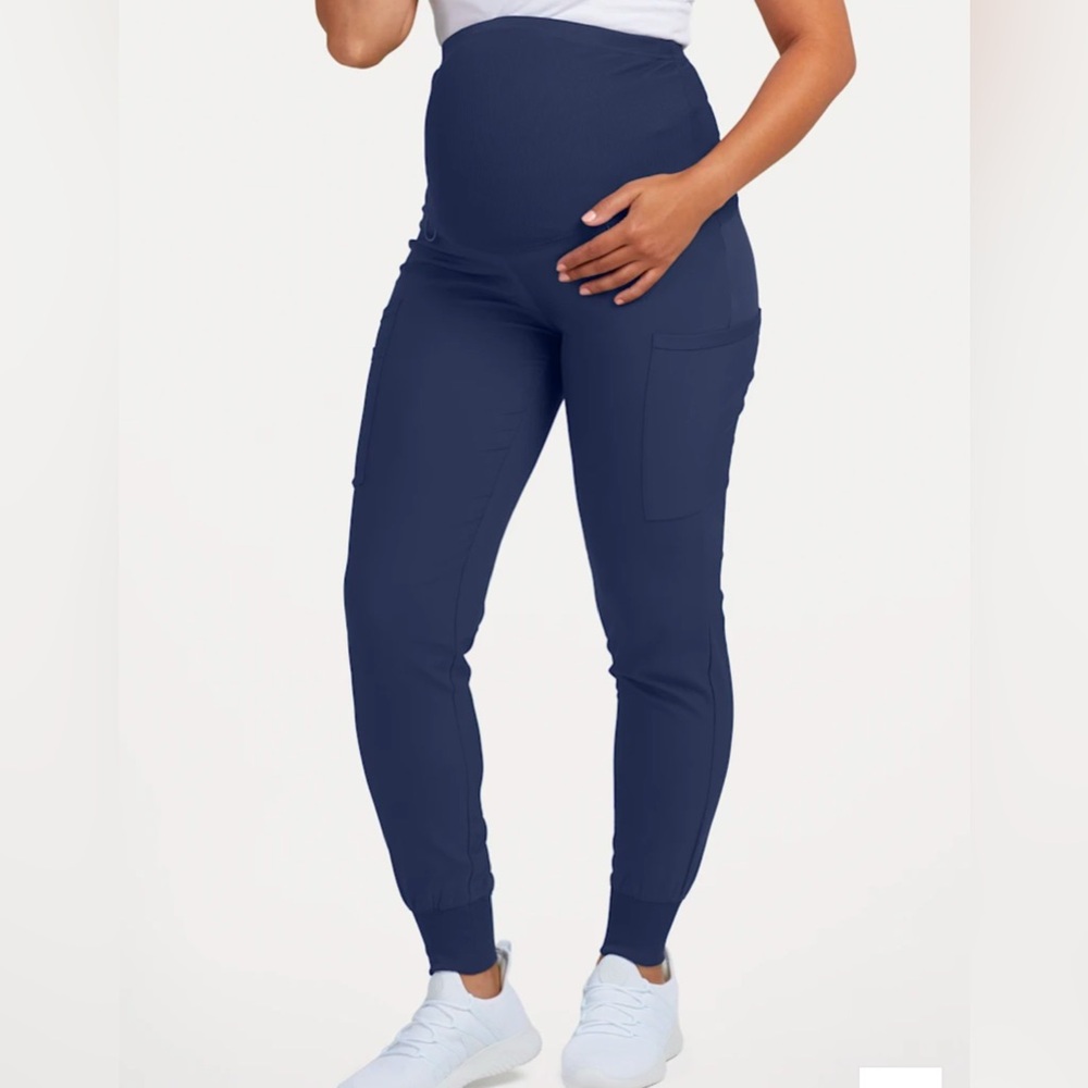 Landau navy small scrub set- maternity joggers with maternity friendly top